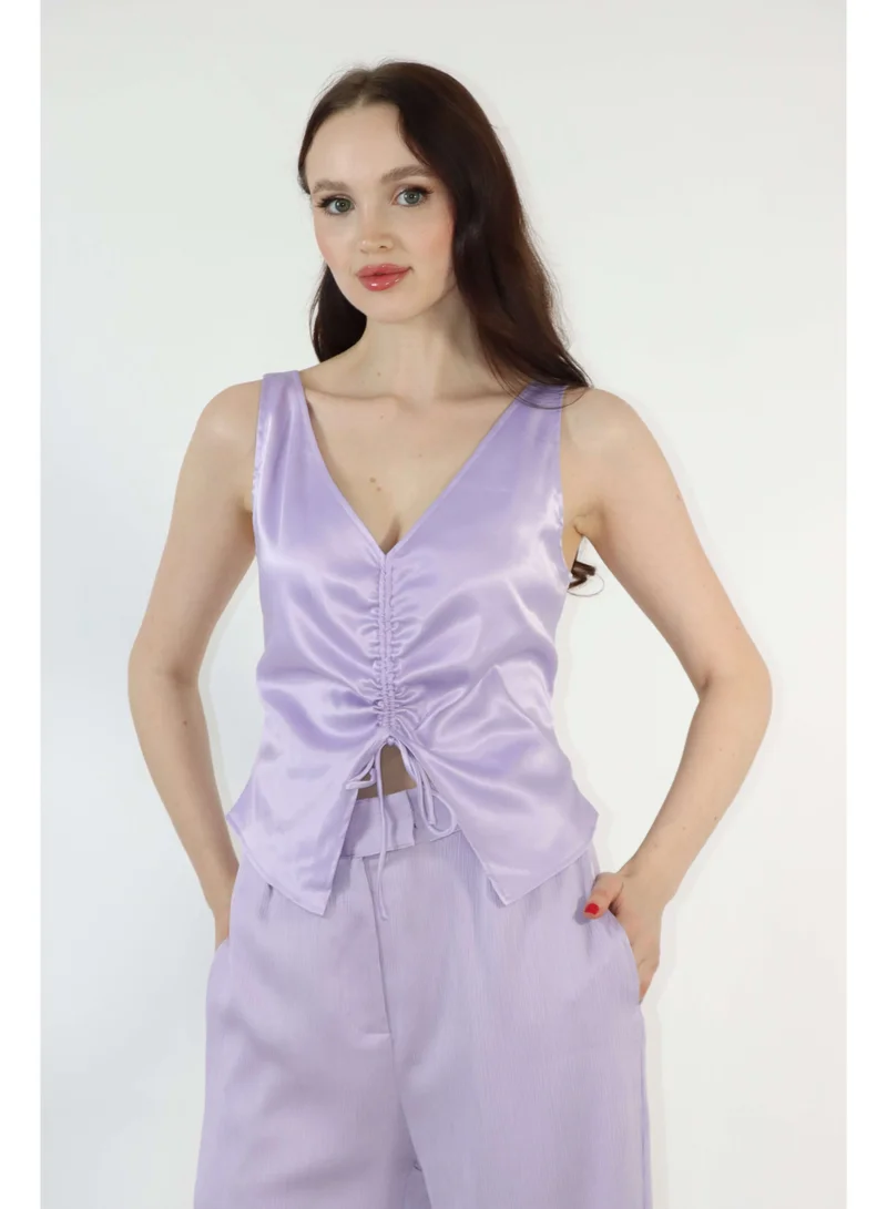2TRENDY Top satin mauve
